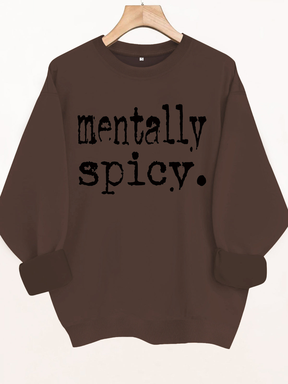 Round neck fleece hoodie