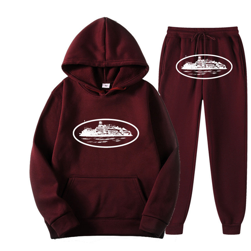 Plus Size Long Sleeve Pullover Hoodie Sweatpants Set
