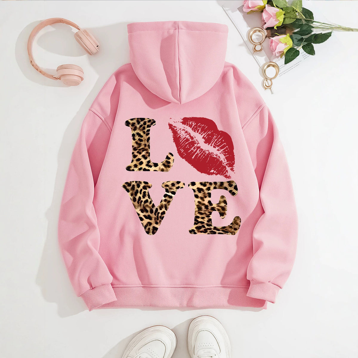 Long sleeved hooded sweatshirt