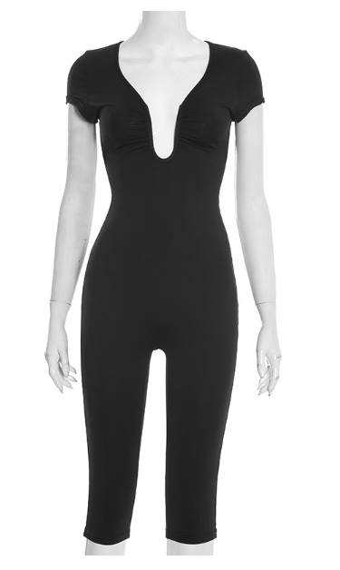 Chest U-Neck Jumpsuit