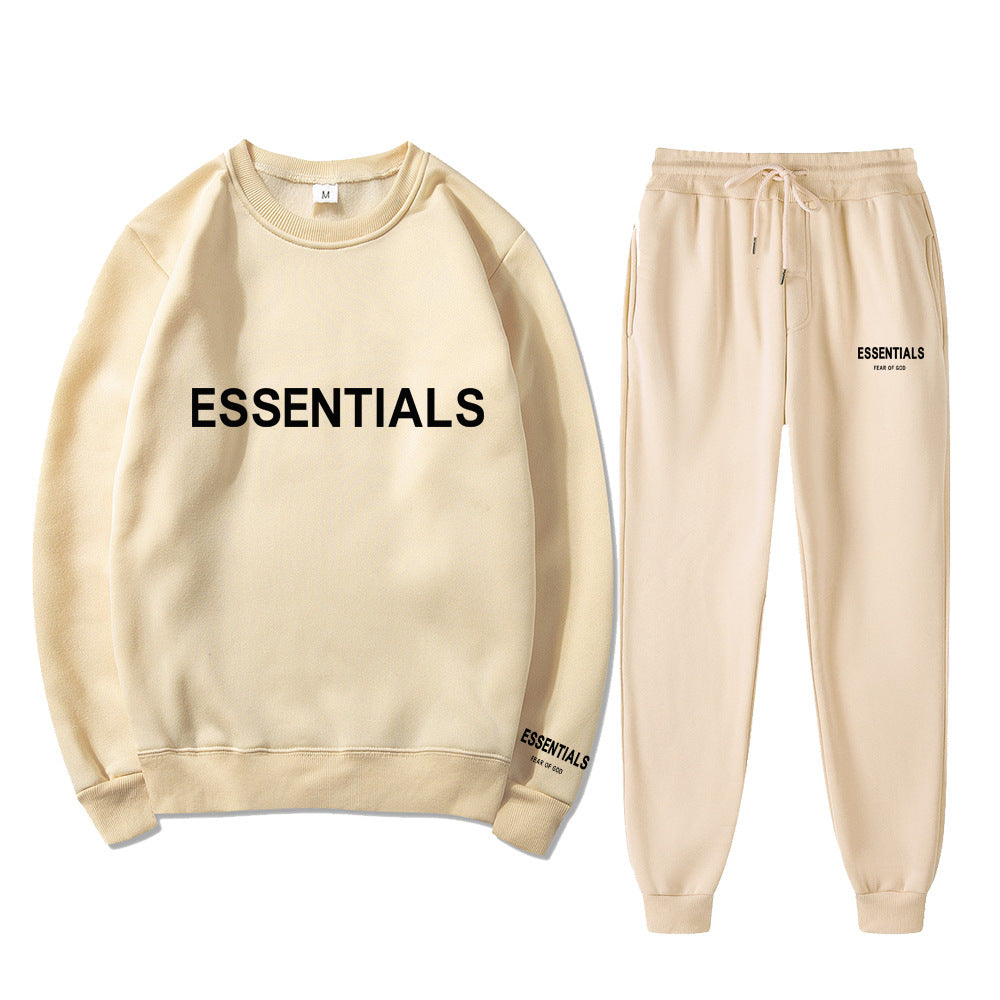 Plus Size Long Sleeve Crew Neck Hoodie Sweatshirt Set