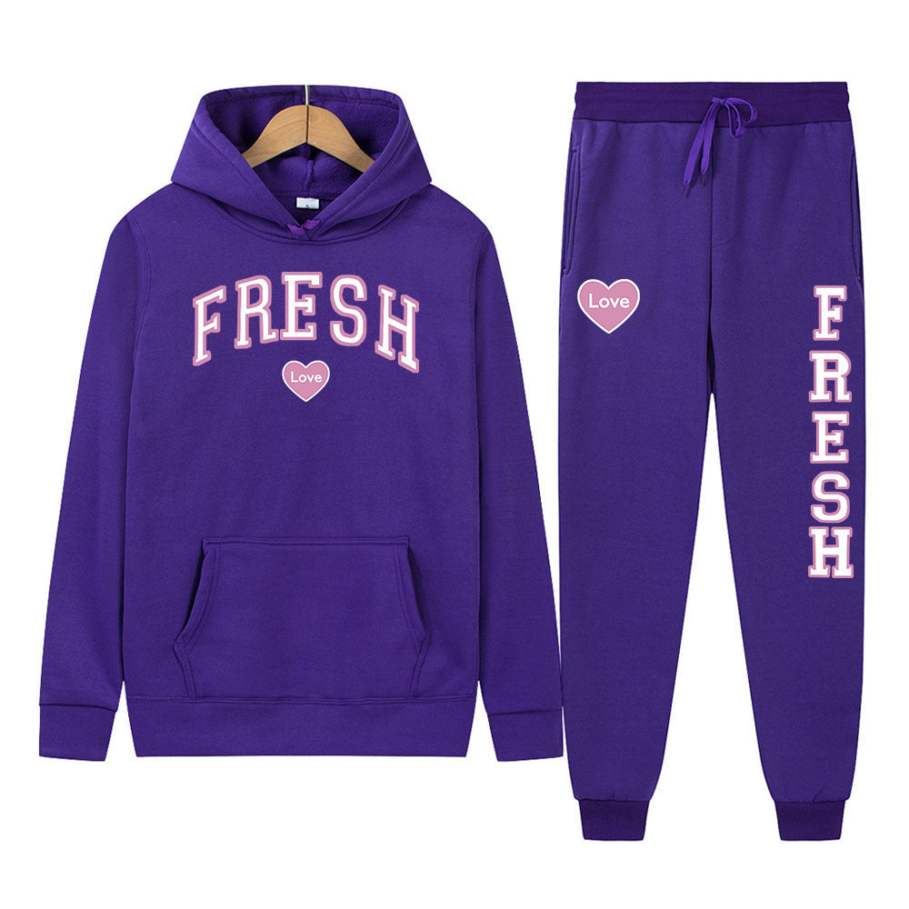 Punk Rock Street Style Hoodie Sweatshirt Two-Piece Set