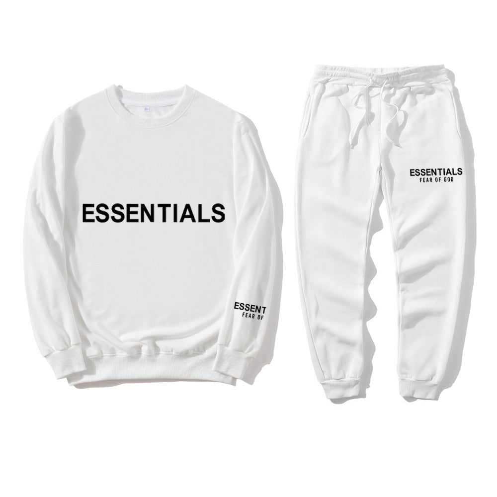 Plus Size Long Sleeve Crew Neck Hoodie Sweatshirt Set