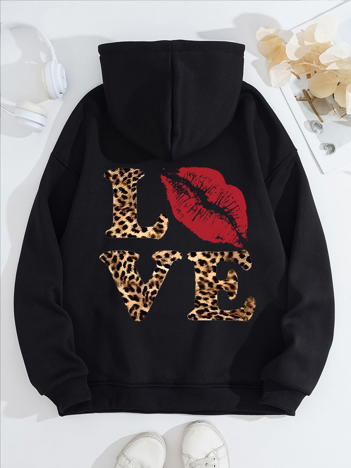 Long sleeved hooded sweatshirt
