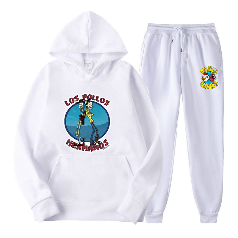 Los Pollos Hermanos Unisex Hoodie Set, Two-Piece Casual Sweatshirt Tops