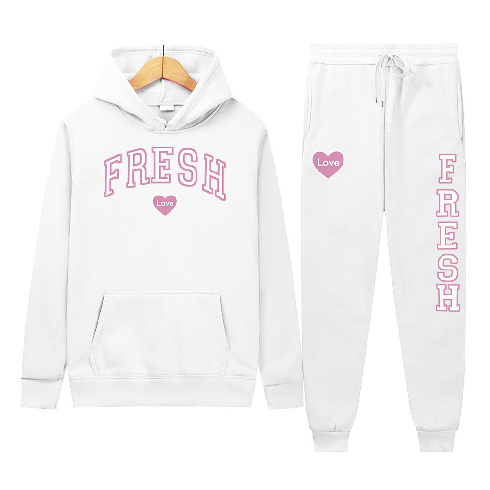 Punk Rock Street Style Hoodie Sweatshirt Two-Piece Set