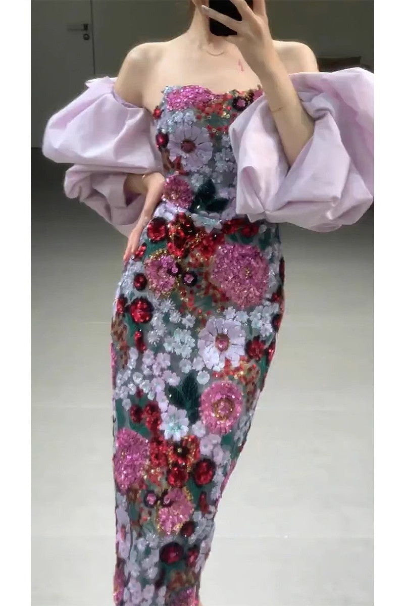 Evening Dress Banquet Strapless Dress