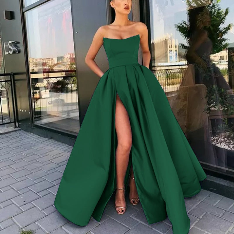 High-End Strapless Evening Gown
