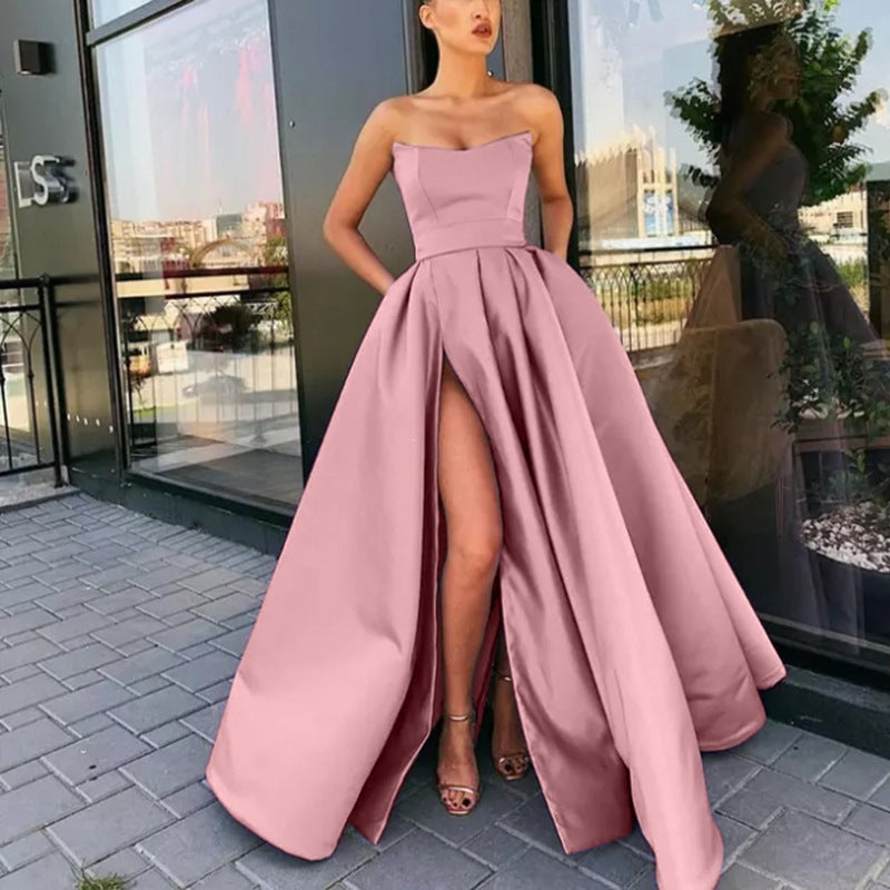 High-End Strapless Evening Gown