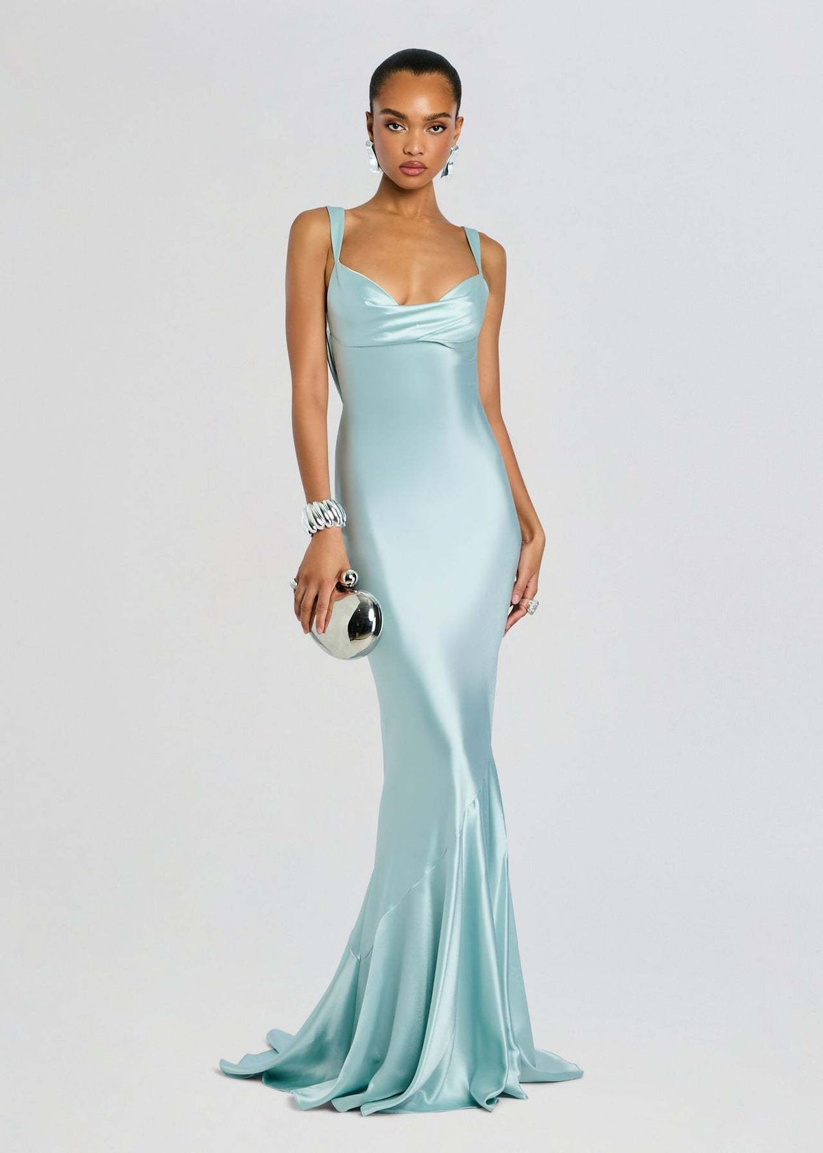 Halter-Back Evening Gown