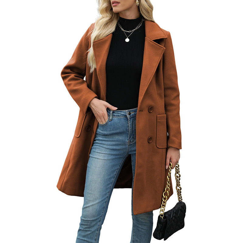 Women'S Lapel Tweed Coat