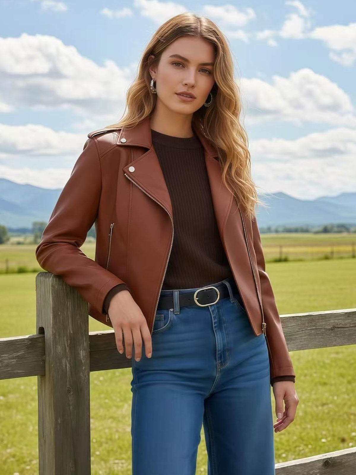 Motorcycle Leather Coat
