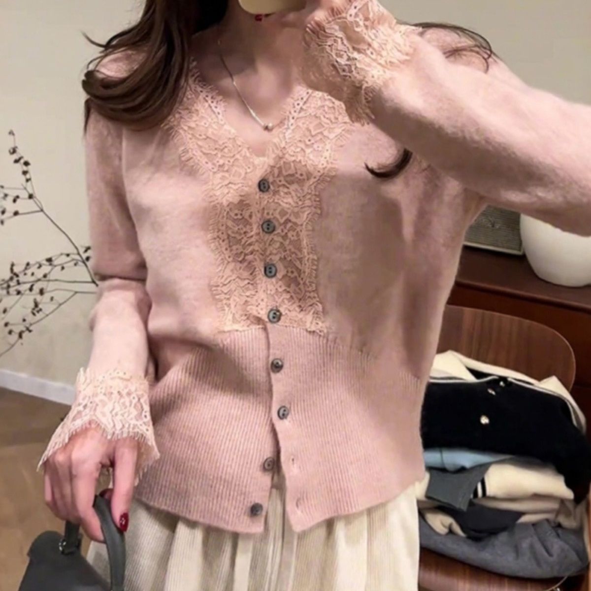 Patchwork V-Neck Sweater