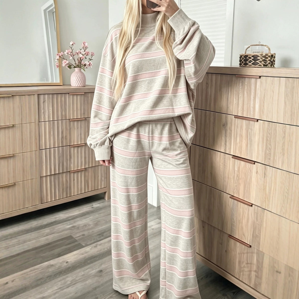 Striped Print Casual Set