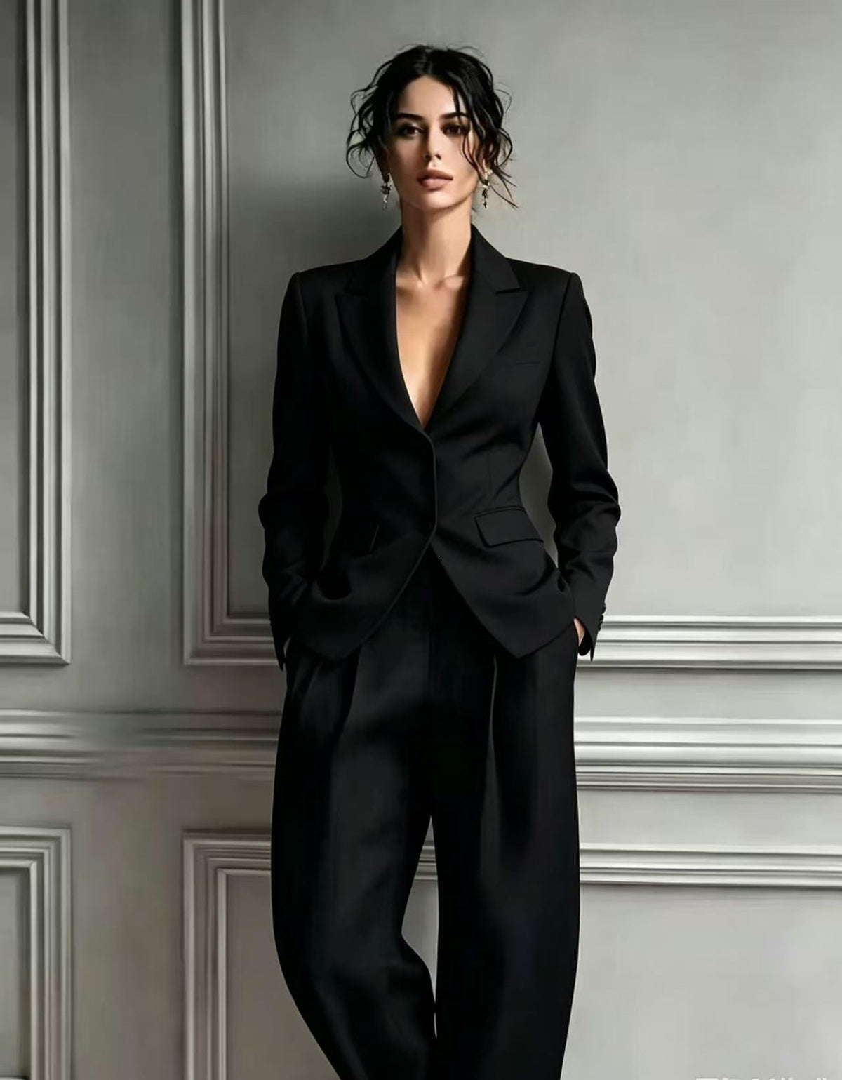 Single Row Button Fashion Casual Suit