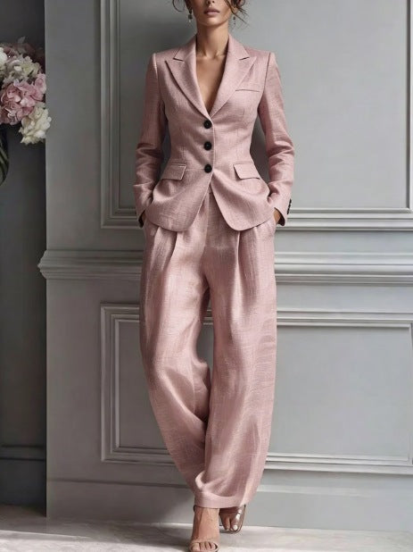 Single Row Button Fashion Casual Suit