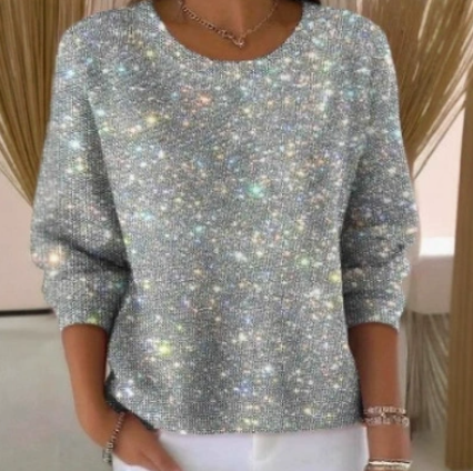 Women Round Neck Soft Long Sleeves