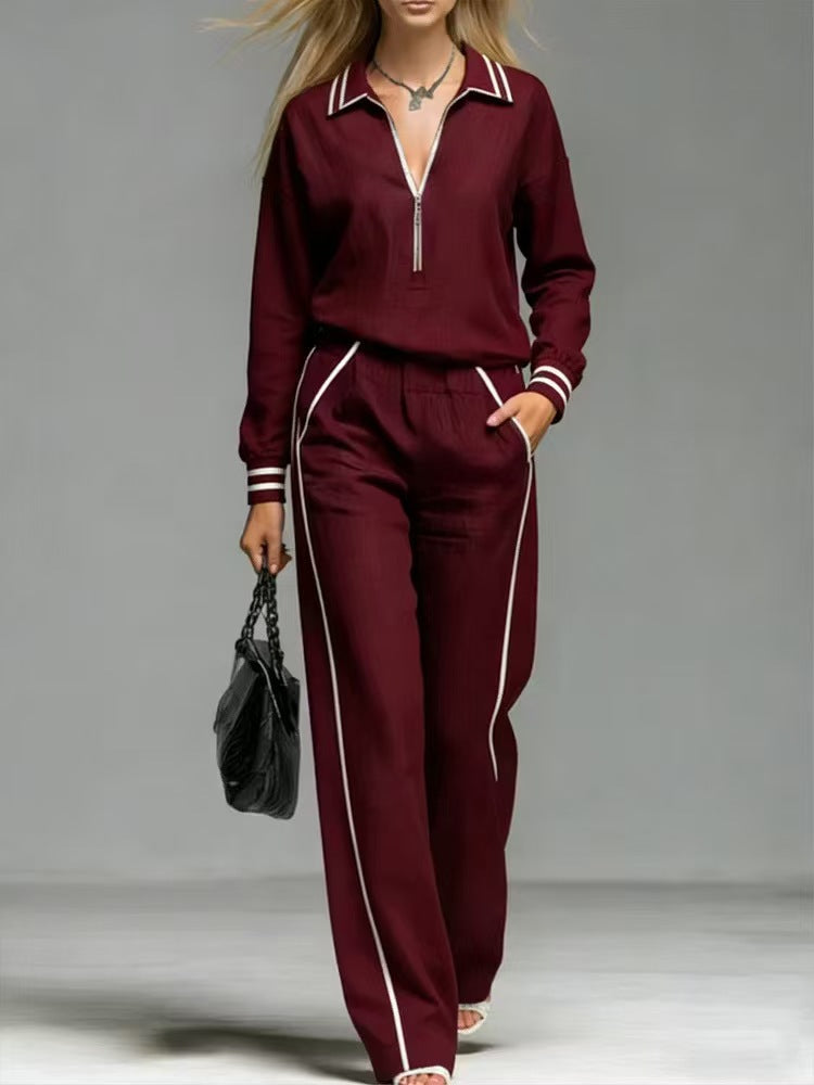 Casual Zipper Lapel Suit