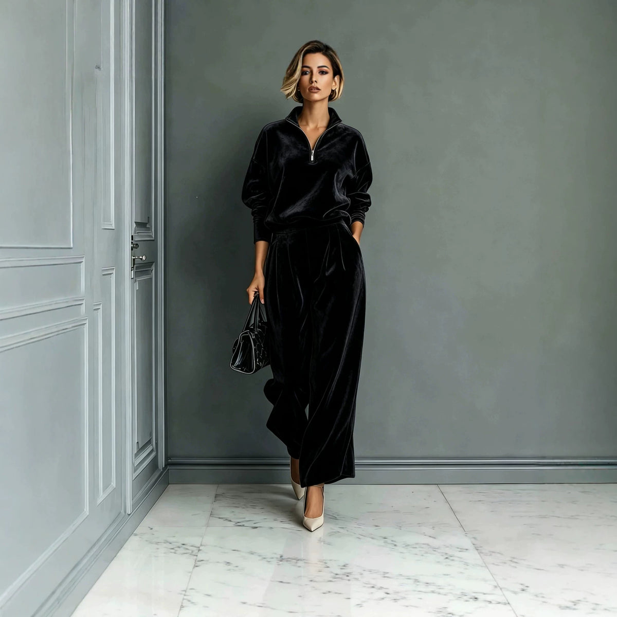 Leisure Sports Gold Velvet Suit