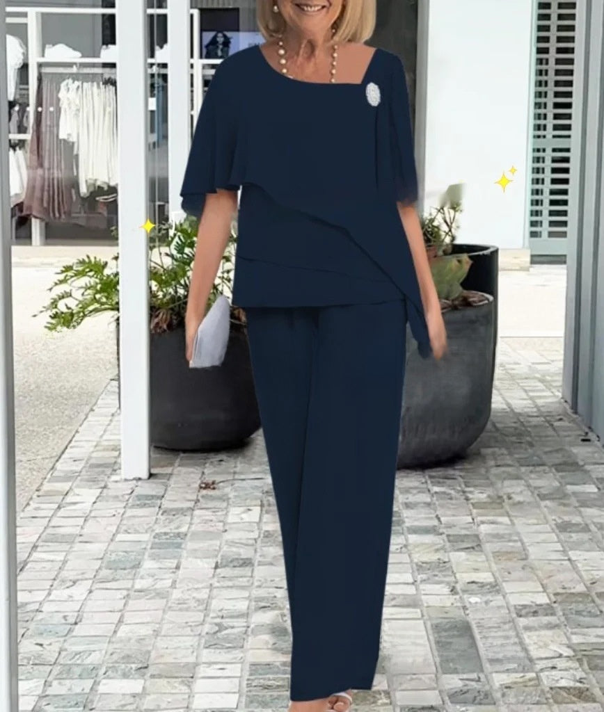 Women'S Slim Wide Leg Pants Set