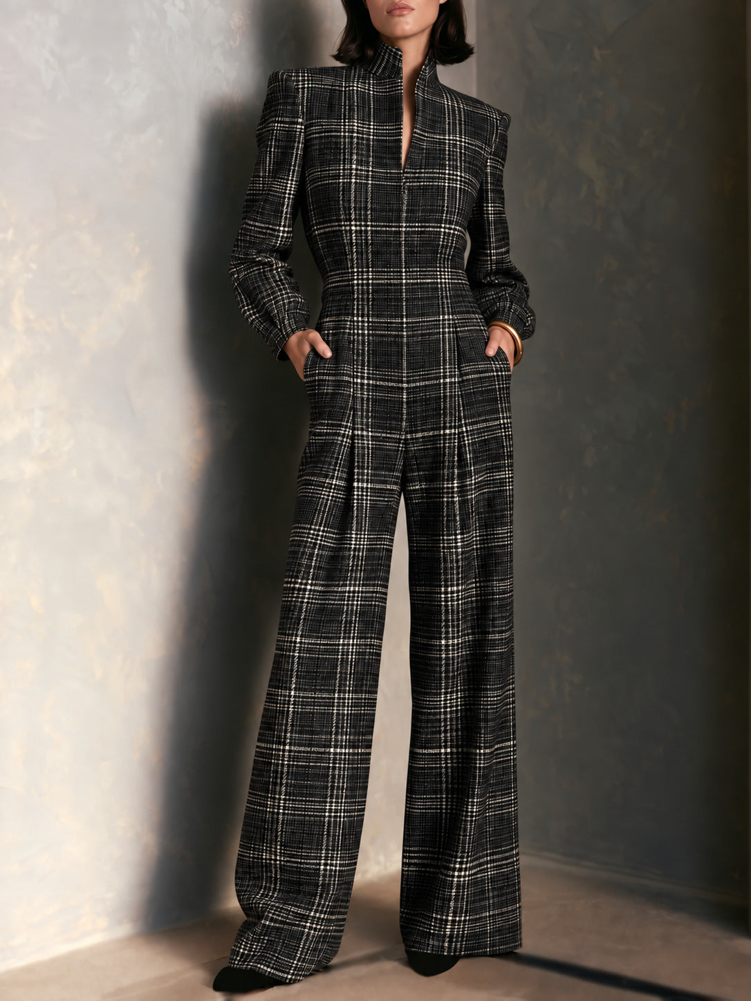 Long-Sleeved Loose Jumpsuit