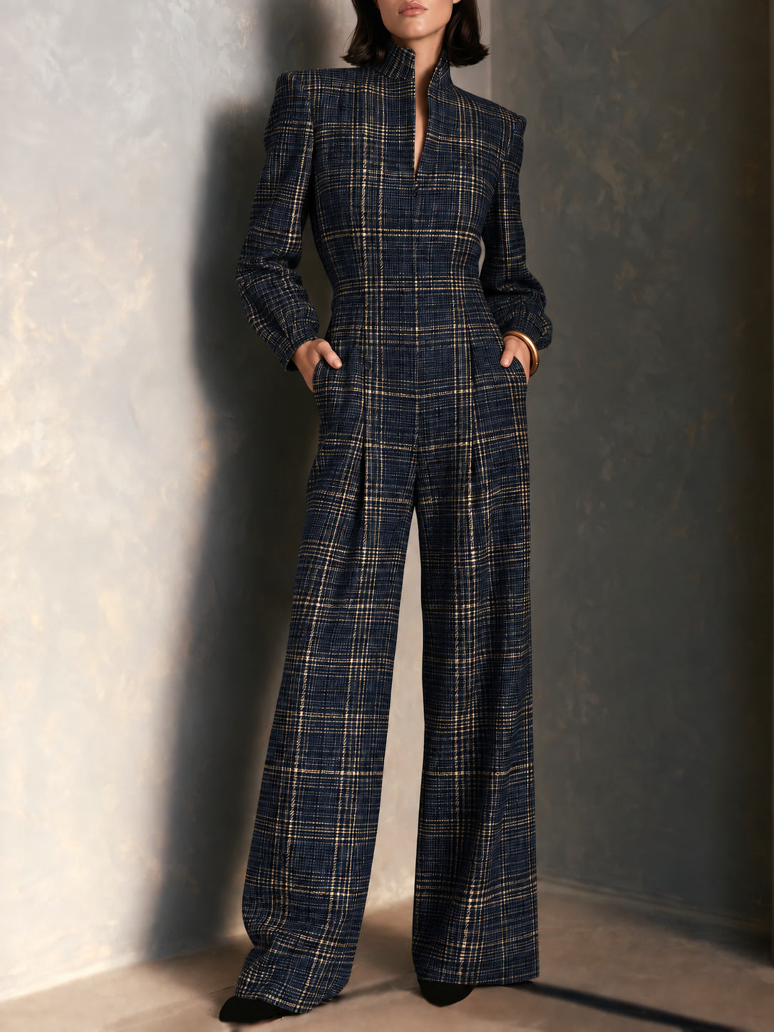 Long-Sleeved Loose Jumpsuit