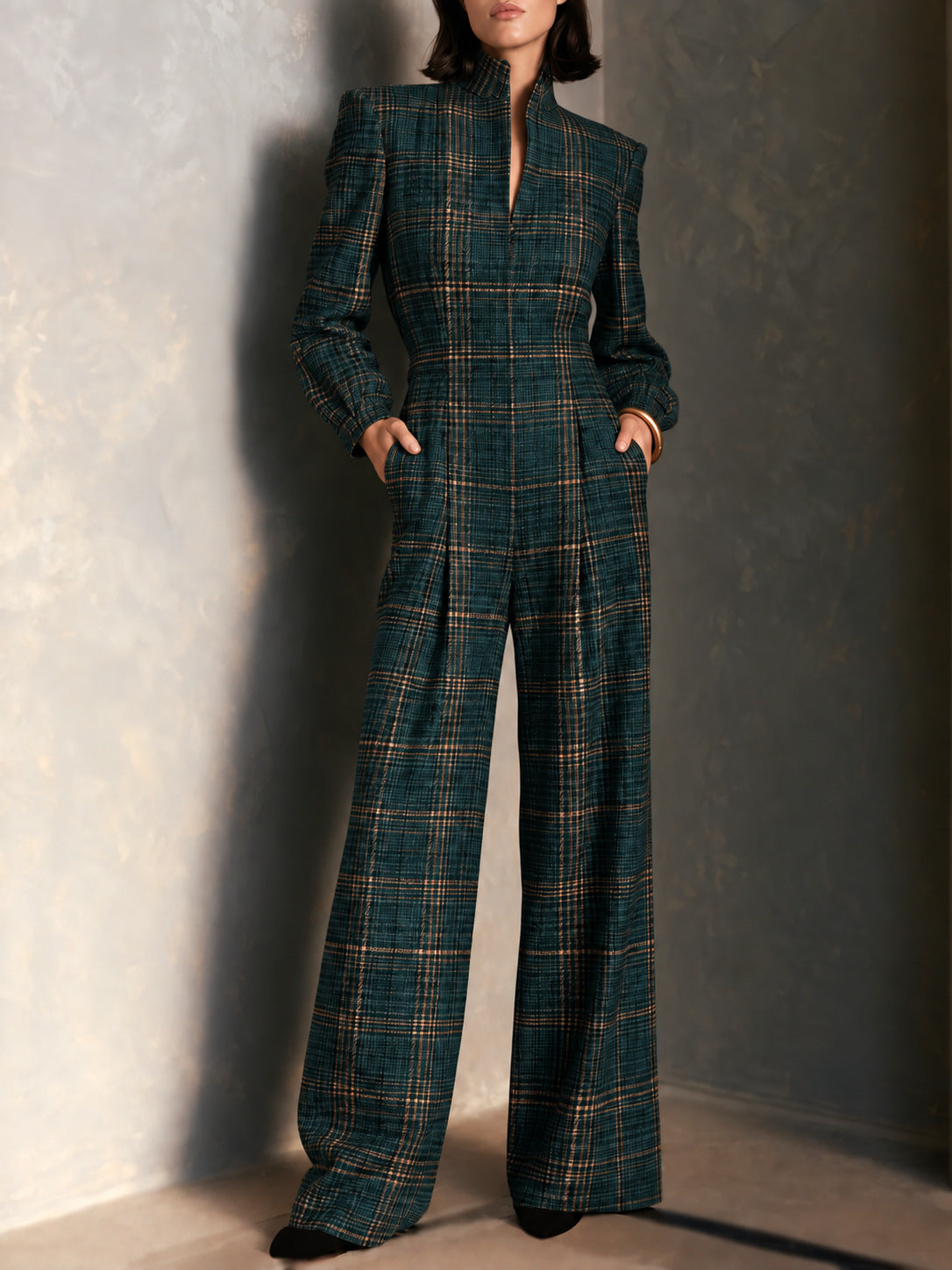Long-Sleeved Loose Jumpsuit