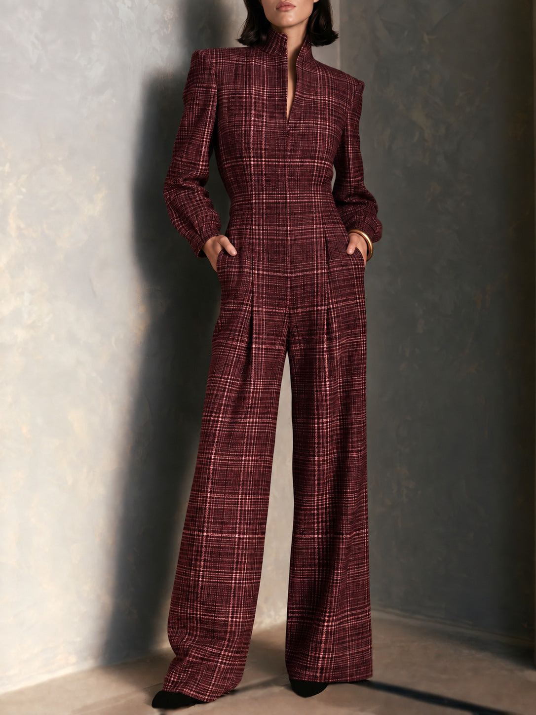 Long-Sleeved Loose Jumpsuit