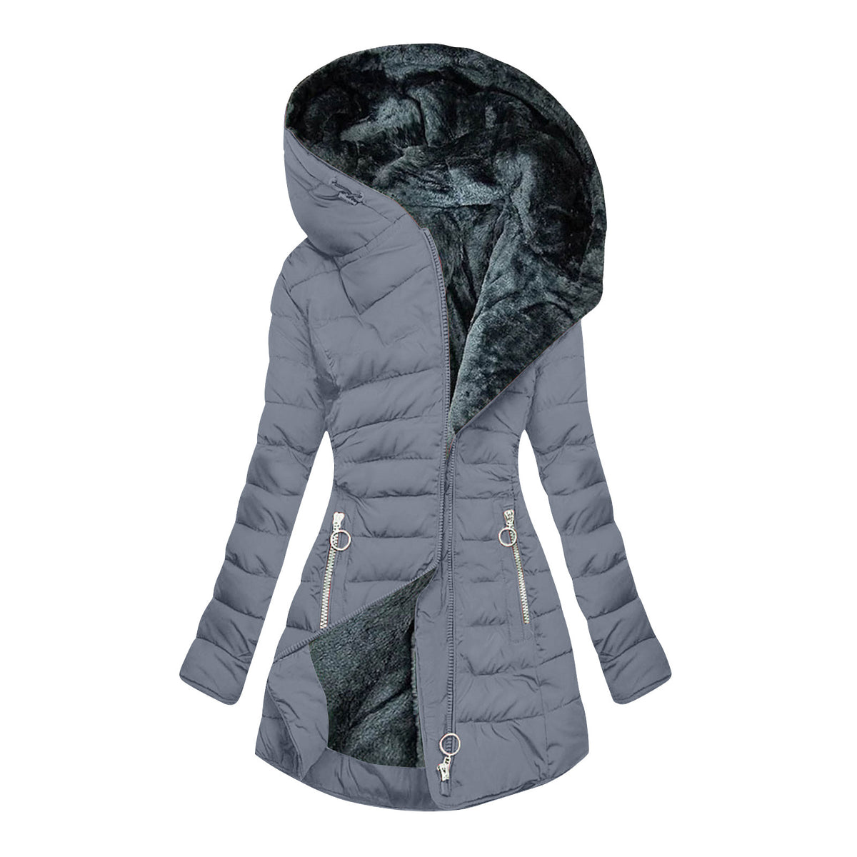 Warm Wool Collar Cotton-Padded Jacket