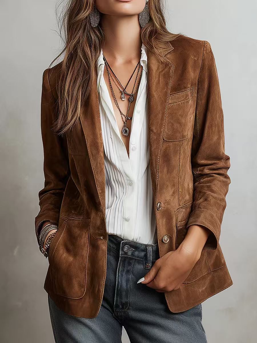 Women'S Vintage Single-Breasted Jacket