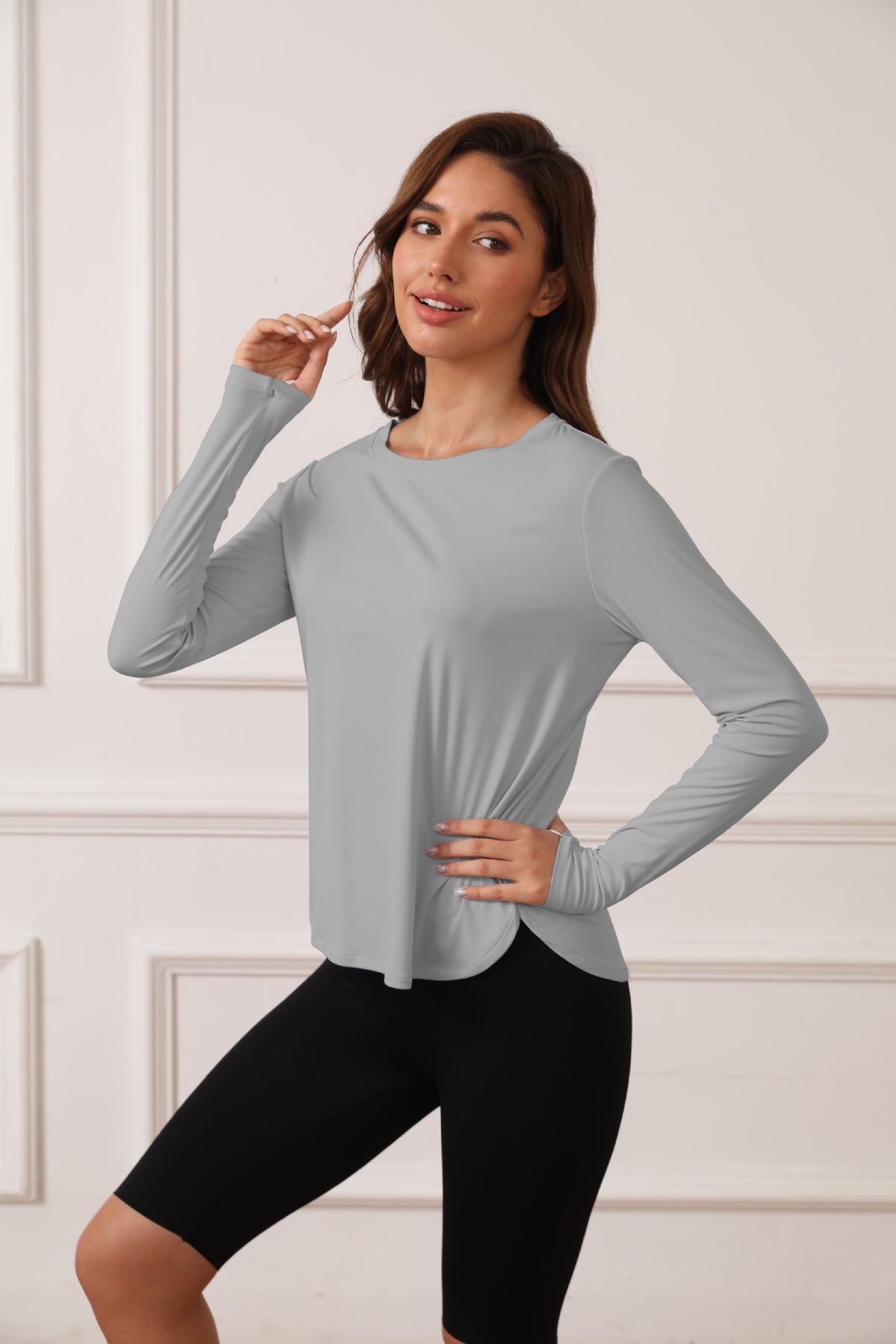 Crewneck Thumb Buckle Top