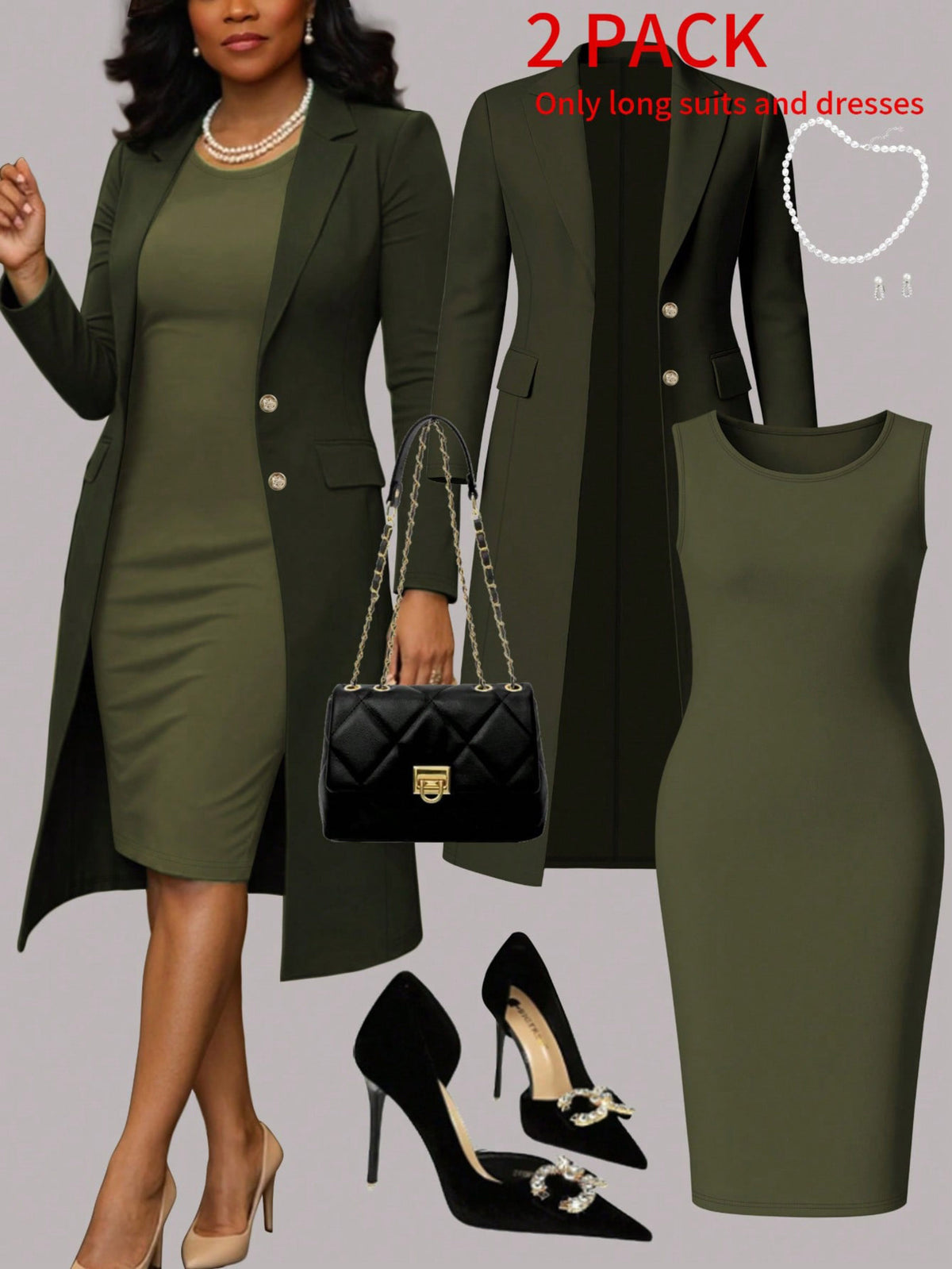 Women'S Suit Solid Color Set