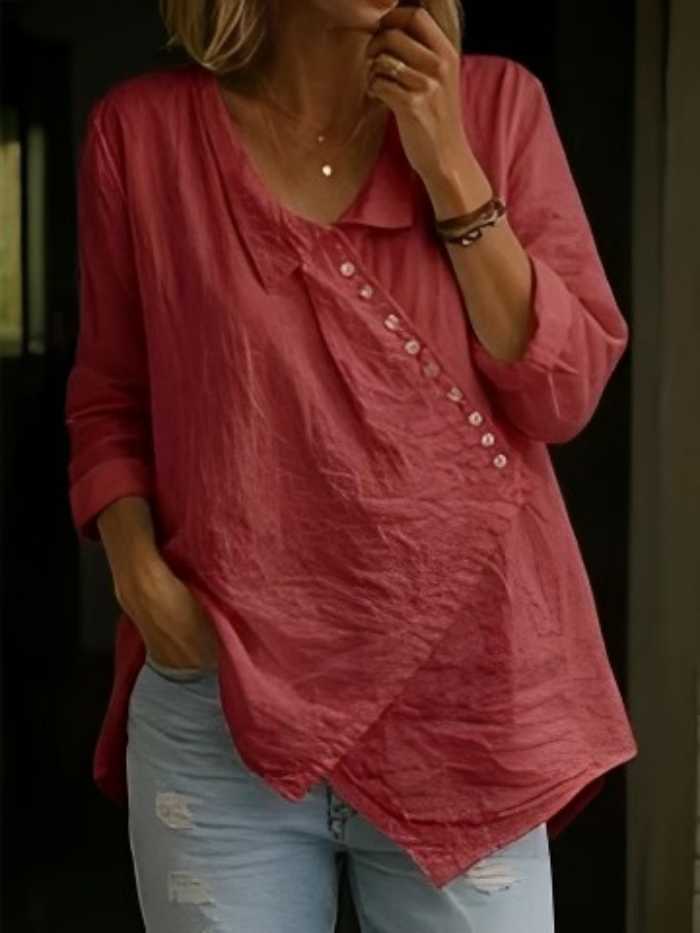 Loose Slimming Irregular Shirt