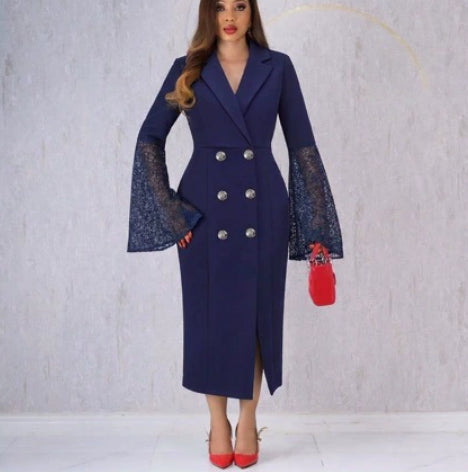 Lace-Sleeve Dress