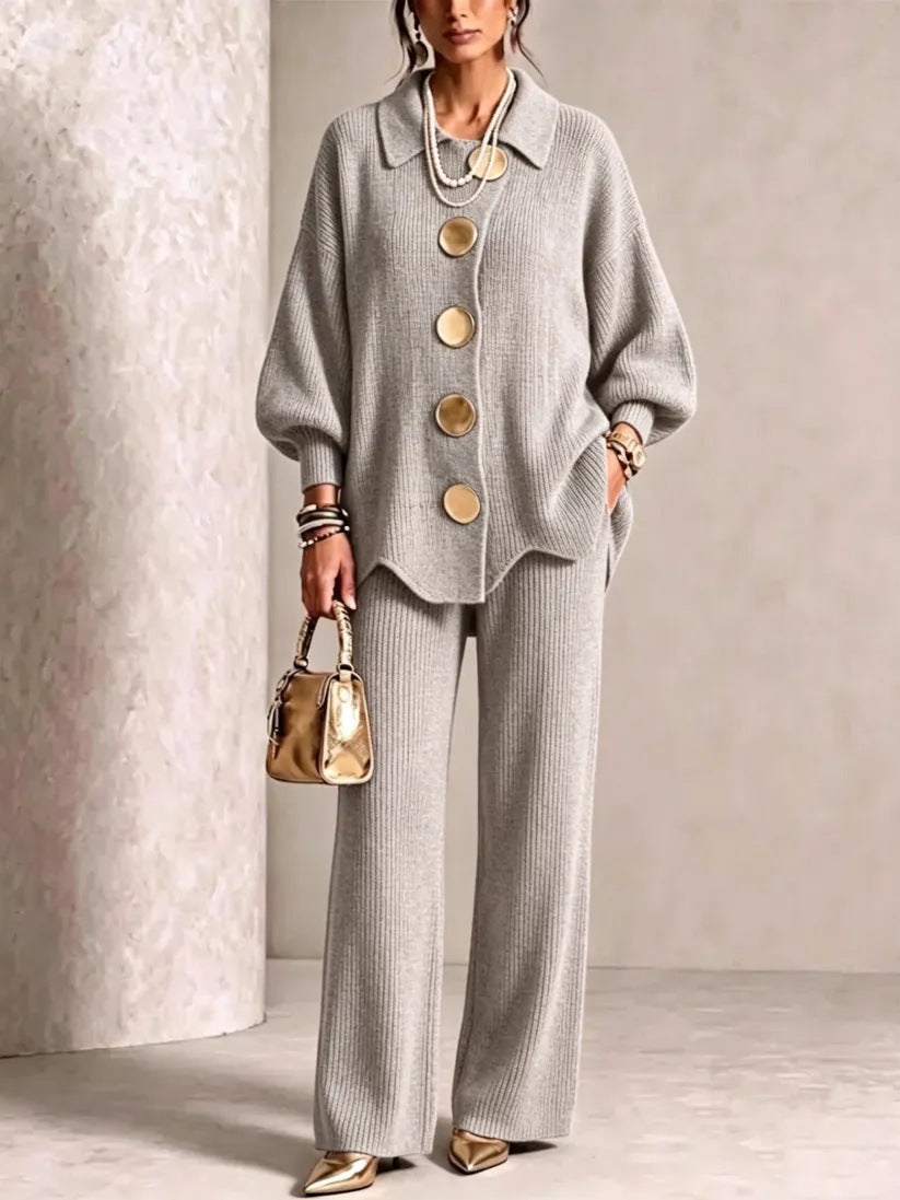 Women'S Two-Piece Corduroy Long-Sleeved Suit