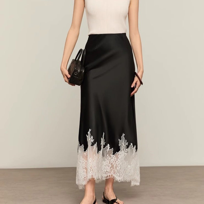 Lace-Panelled Skirt
