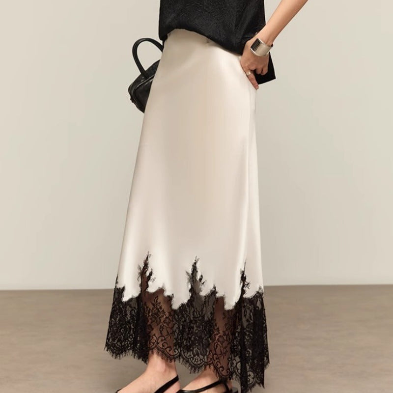 Lace-Panelled Skirt
