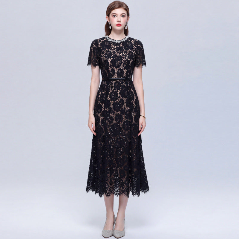 Lace Crewneck Dress