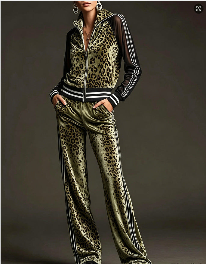 Women'S Animal Print Casual Suit