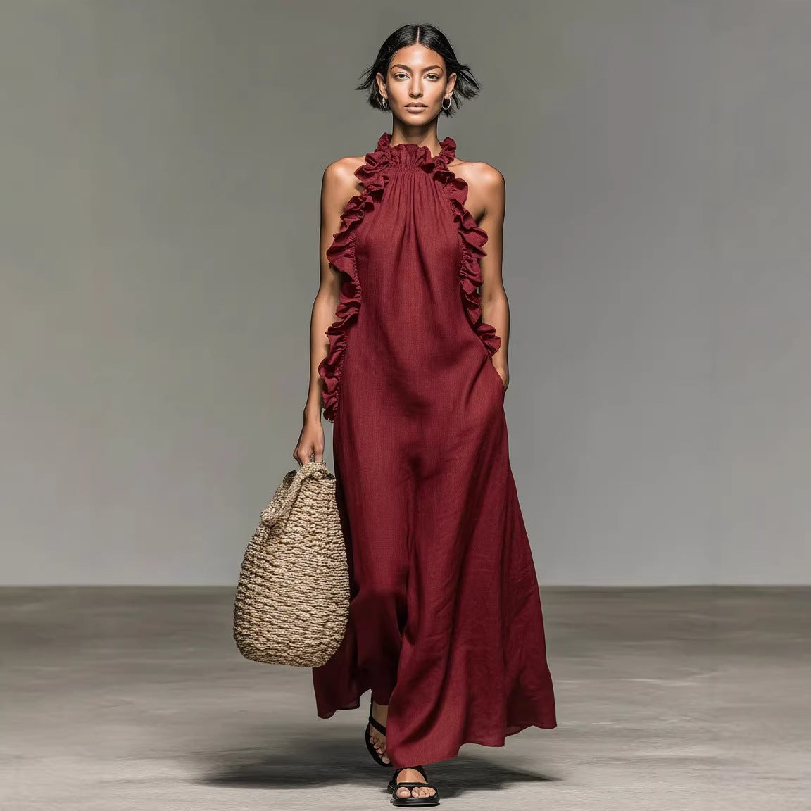 Sleeveless Neck Dress