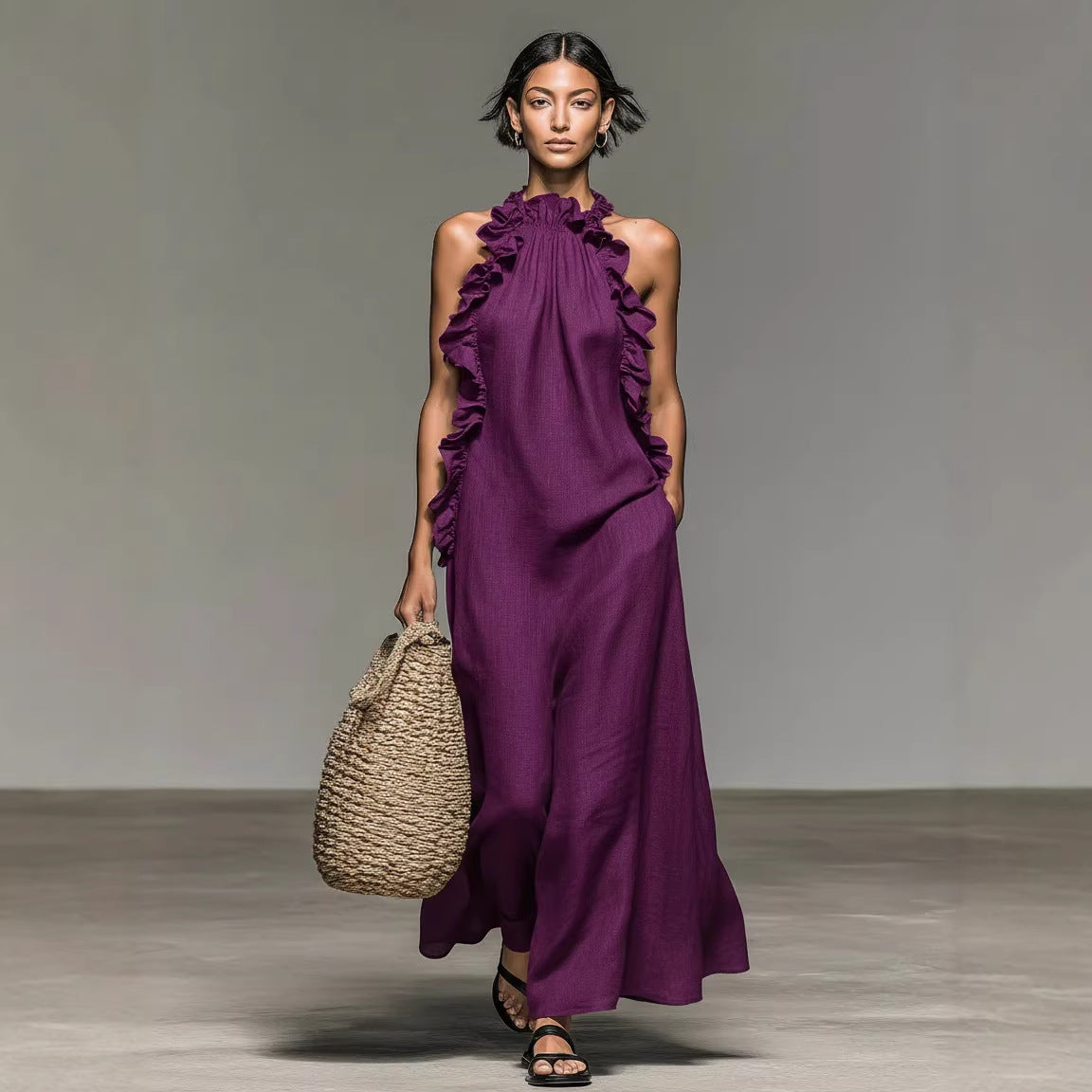 Sleeveless Neck Dress