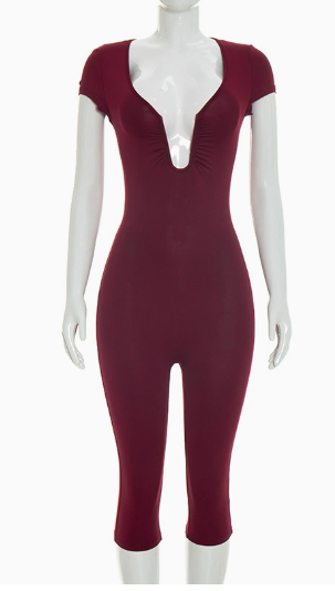 Chest U-Neck Jumpsuit