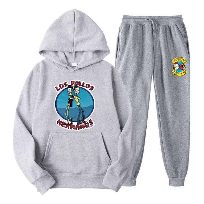 Los Pollos Hermanos Unisex Hoodie Set, Two-Piece Casual Sweatshirt Tops