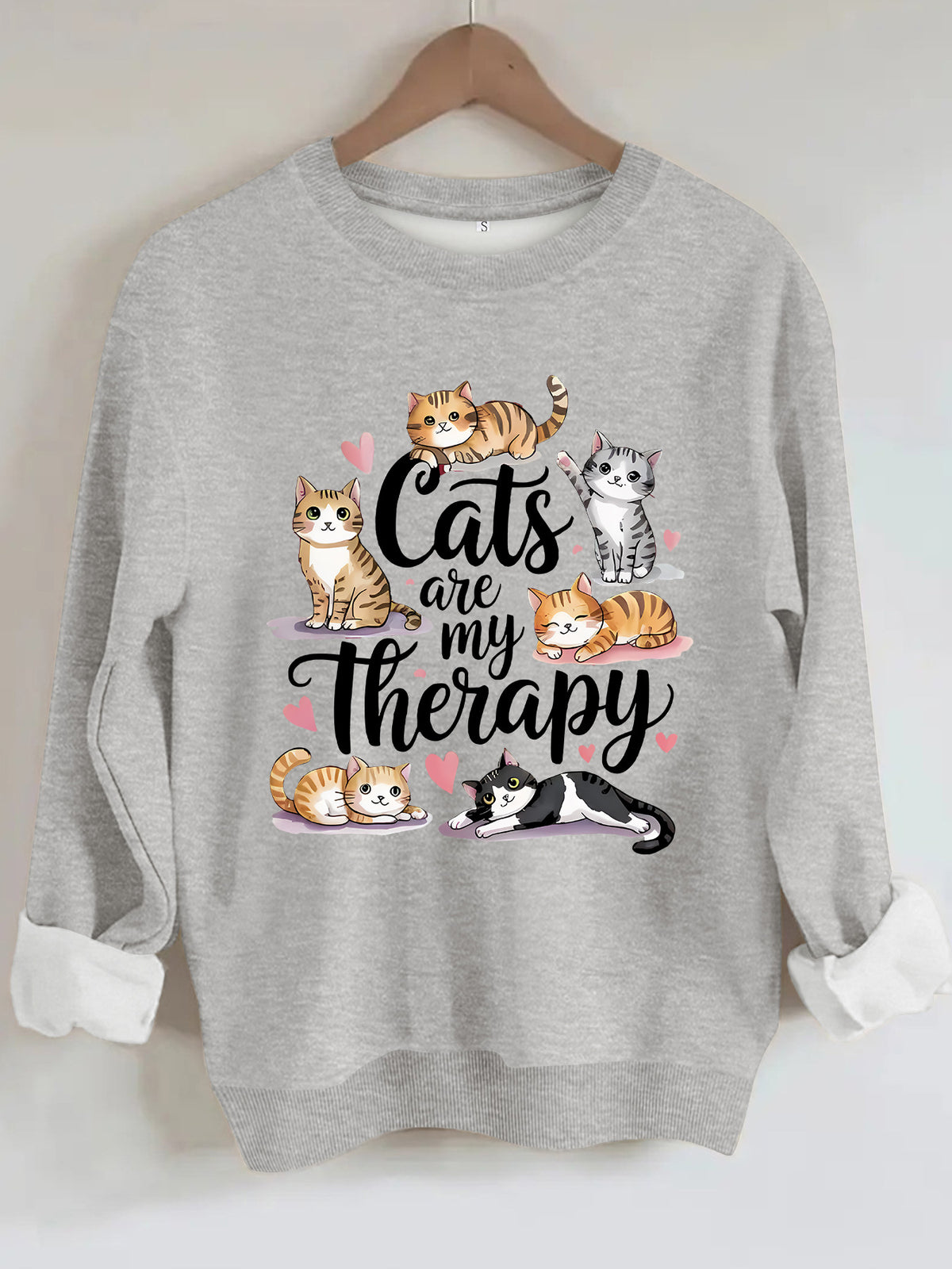 Round neck fleece hoodie