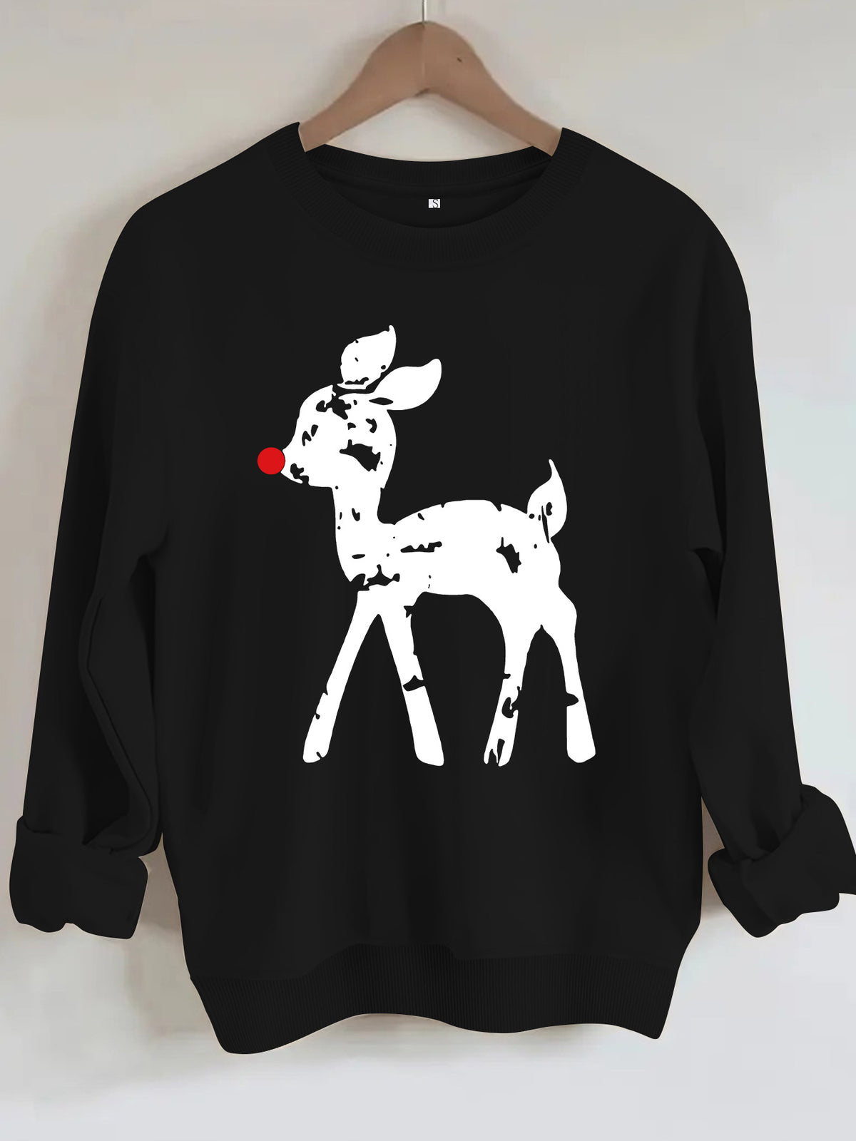 Round neck fleece hoodie