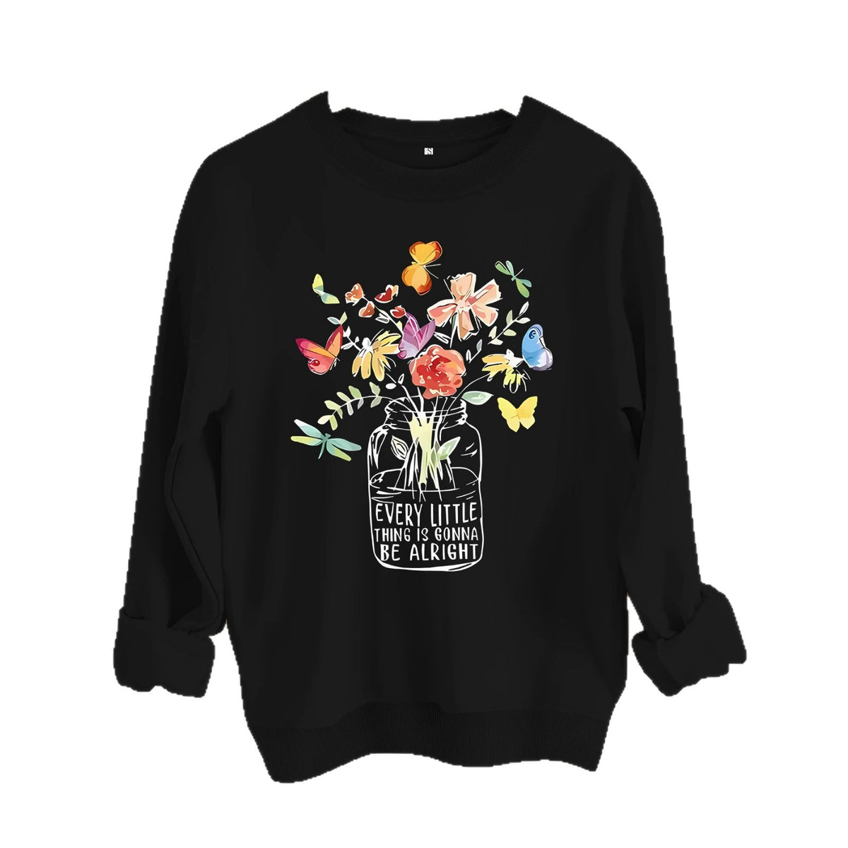 Round neck fleece hoodie