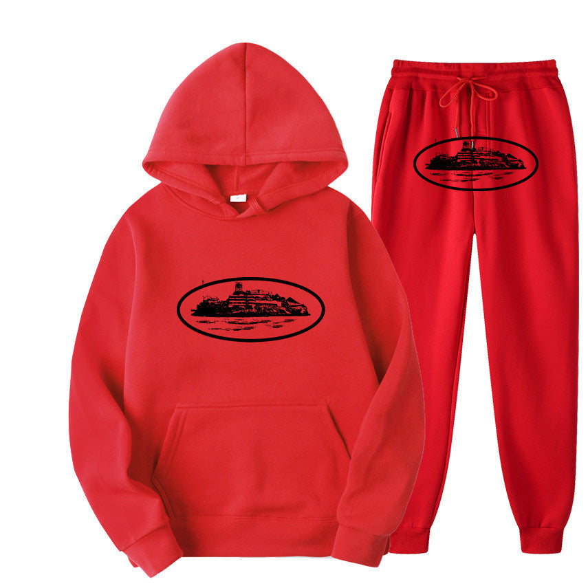Plus Size Long Sleeve Pullover Hoodie Sweatpants Set
