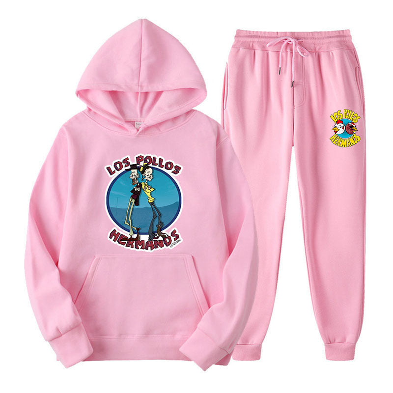 Los Pollos Hermanos Unisex Hoodie Set, Two-Piece Casual Sweatshirt Tops