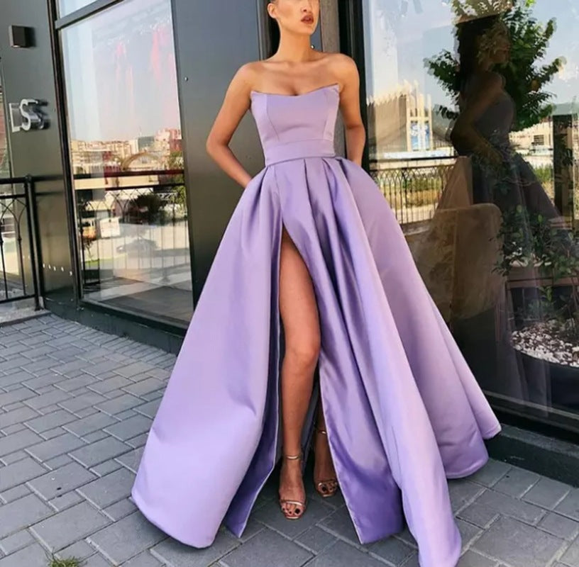 High-End Strapless Evening Gown