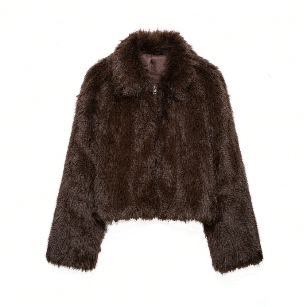 Short Lapel Fox Fur Top